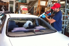 Classic car custom rear windshield glass replacement Sacramento CA